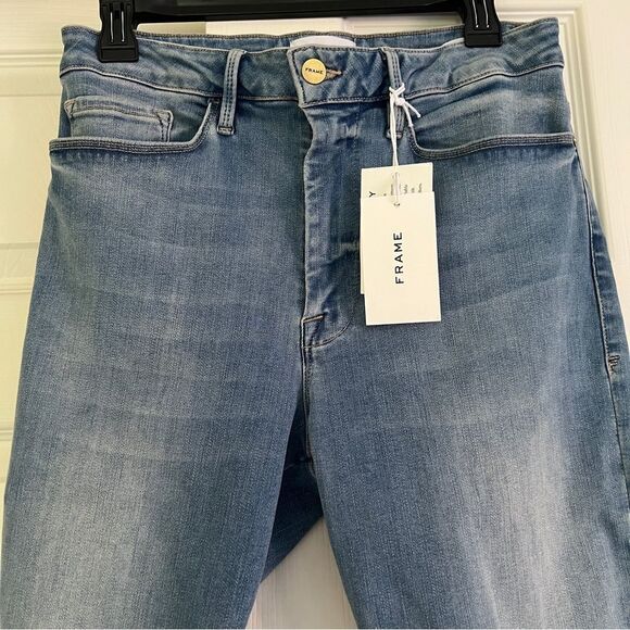 Frame Le One Skinny High Waist Cotton Jeans in Caspio Frame Size 2 MSRP $218 - Picture 5 of 12